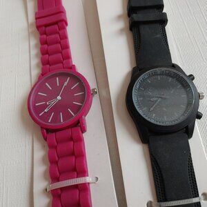 PAIR of Watches BNIP Pink Watch Black Watch